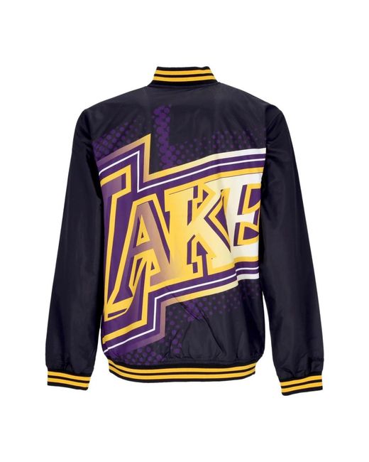 Mitchell & Ness Jassen ,Paars ,Polyester Nba Big Face Bomber Jacket Loslak in het Blue voor heren