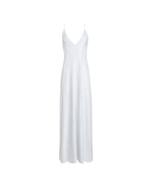 Khaite Kleedjes ,Wit ,Leer Carina Sequin Plunge Neck Maxi Jurk in het White