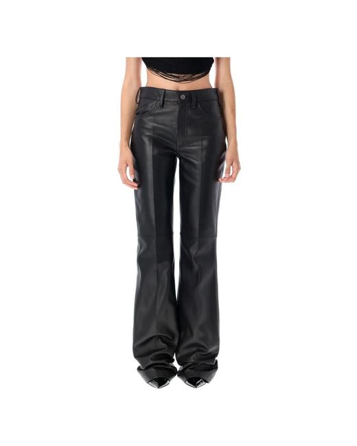 The Attico Black Leather Trousers