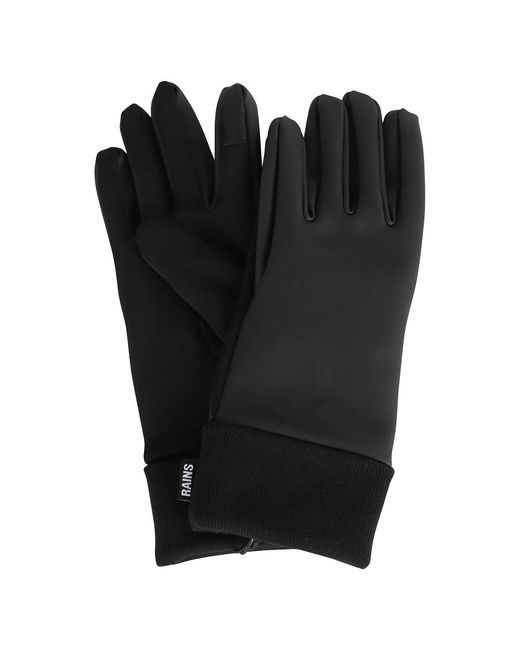 Rains Accessoires ,Zwart ,Polyester Waterdichte Zwarte Handschoenen in het Black voor heren