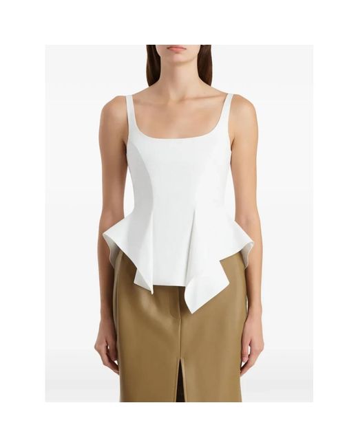Khaite White Sleeveless Tops