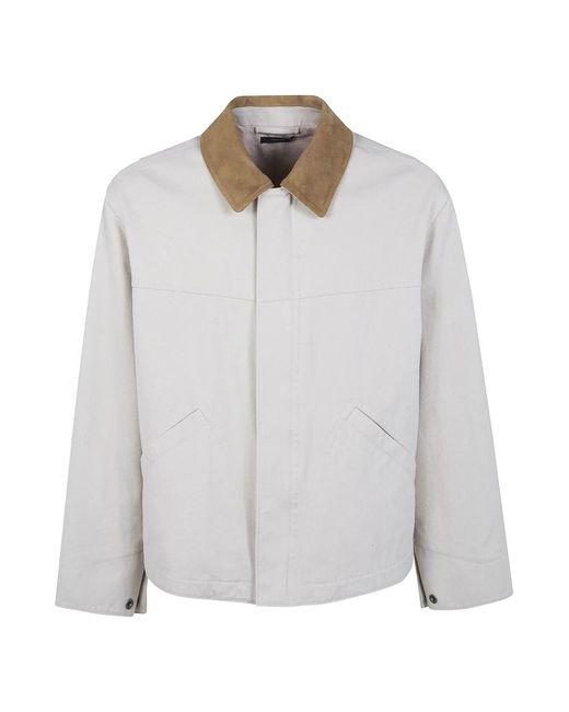 Tom Ford Jassen ,Wit ,Katoen Cotton Canvas Workwear Jacket in het Gray voor heren