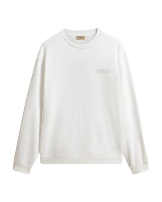 Woolrich Macro Logo Sweater in het White voor heren