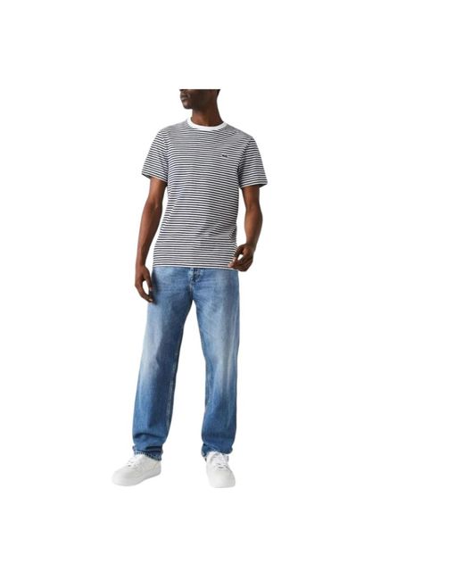 Lacoste Tops ,Veelkleurig ,Gestreept T-Shirt in het Blue voor heren