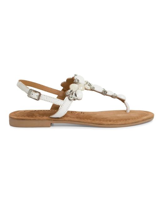 Tamaris Brown Weiße sandalen eleganter stil