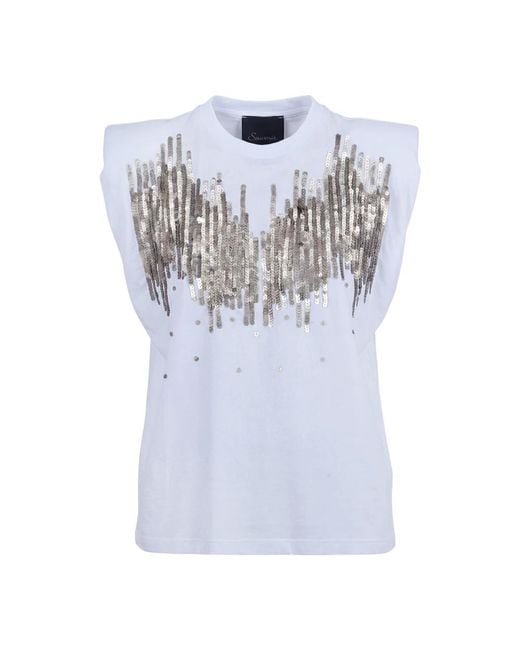 Souvenir Clubbing Blue Sleeveless Tops