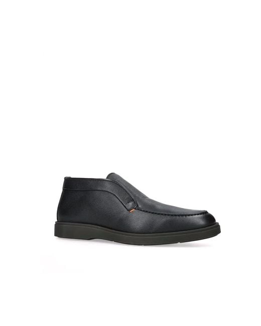 Santoni Black Ankle Boots for men