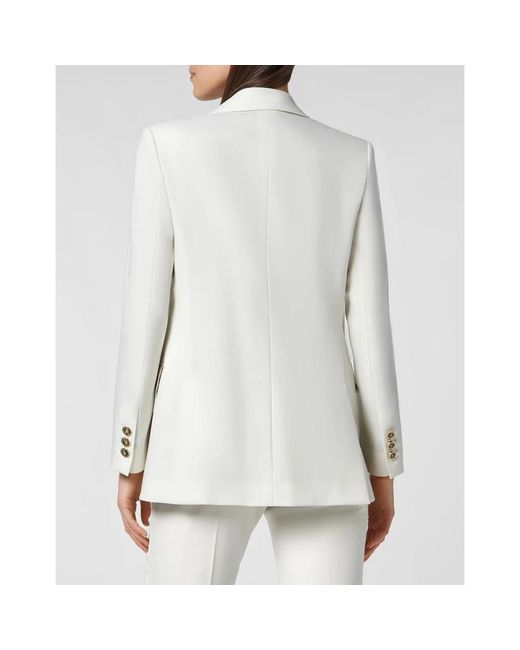 Philipp Plein Jassen ,Wit ,Wol Blazer in het White