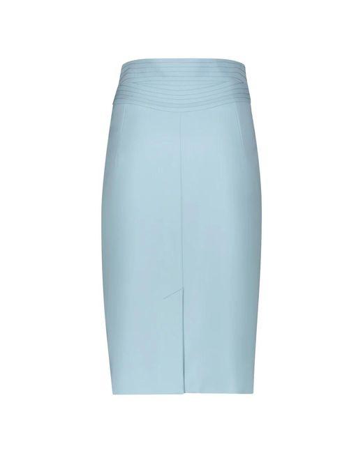 Alberta Ferretti Blue Plissierter Midi-Rock