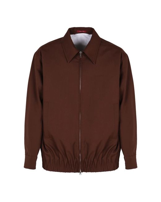 Gucci Brown Logo-Embossed Pointed-Collar Wool Jacket for men