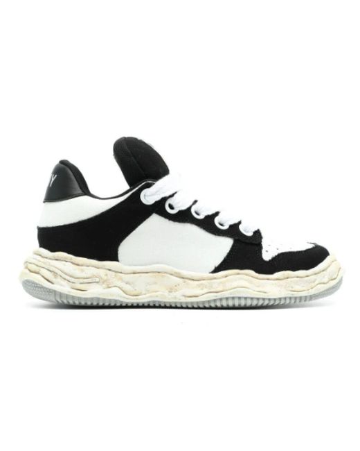 Maison Mihara Yasuhiro Black Schwarzer canvas low top sneaker