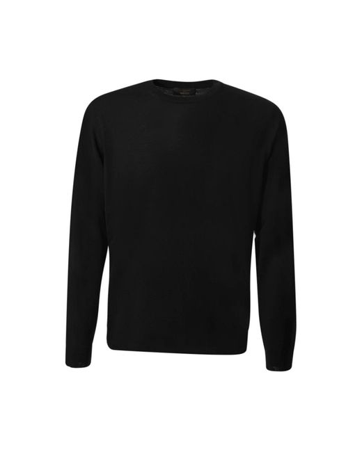 Round-Neck Knitwear Zanone de hombre de color Black