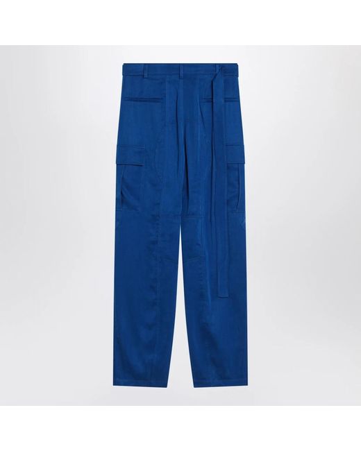 Ferragamo Blue Straight Trousers