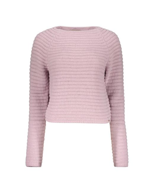Herno Truien & Vesten ,Roze ,Katoen Fashionable Cropped Trui Met Lange Mouwen in het Pink