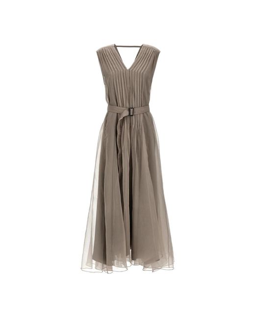 Brunello Cucinelli Brown Maxi Dresses