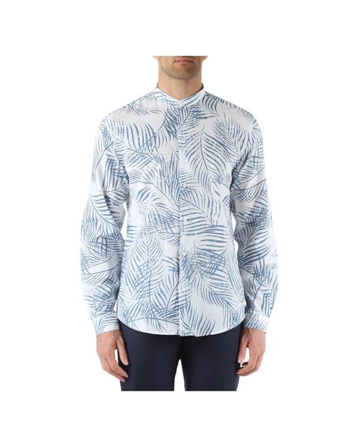 Seoul slim fit camicia cotone lino di Antony Morato in Blue da Uomo