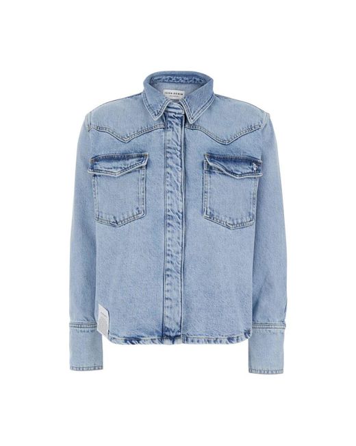 ICON DENIM Blue Hellblaues Denim-Hemd Mit Klassischem Kragen