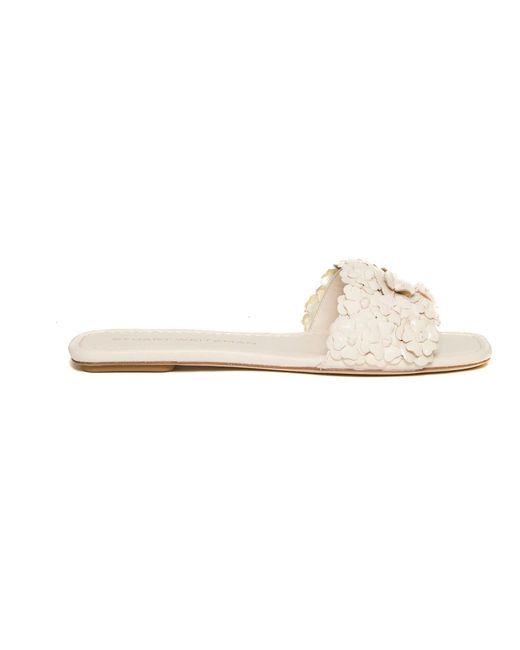 Stuart Weitzman Schoenen ,Wit ,Leer Rose Ciabatta Loaf Slippers in het White