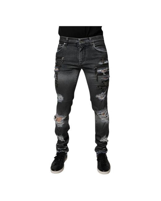 Dolce & Gabbana Black Slim Fit Jeans for men