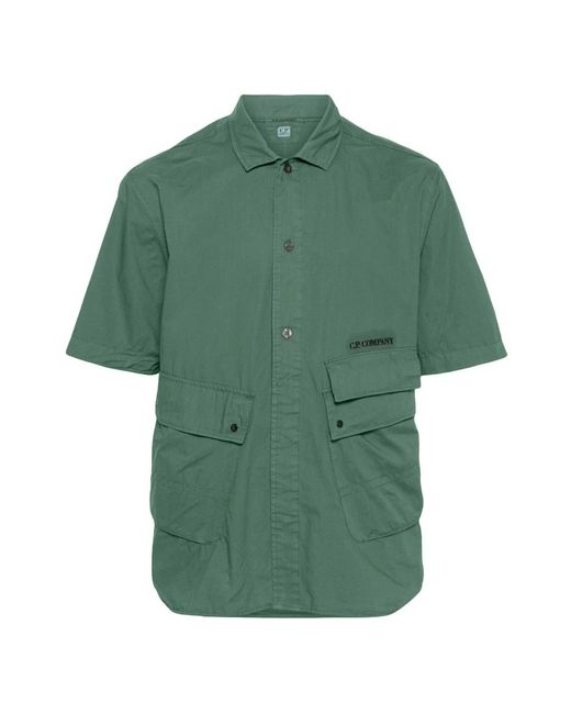 C P Company Green Short Sleeve Shirts for men