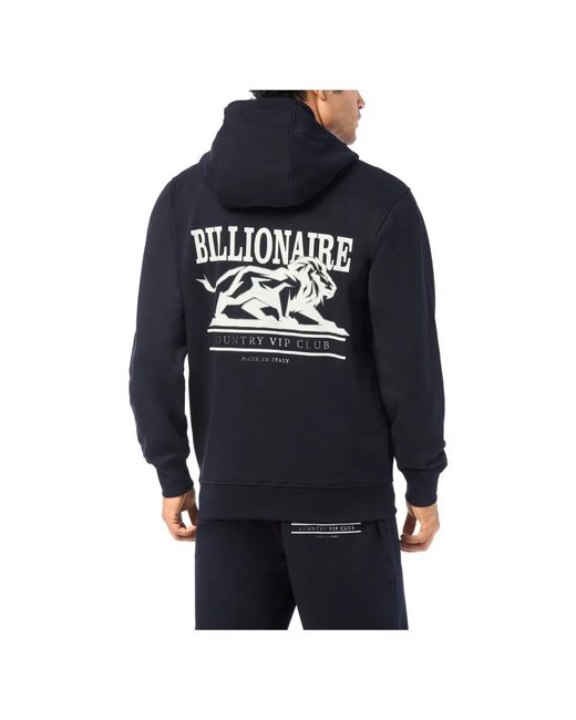 Billionaire Hoodies & Sweatvesten ,Blauw ,Katoen Hoodie Sweatjacket Lion in het Blue voor heren