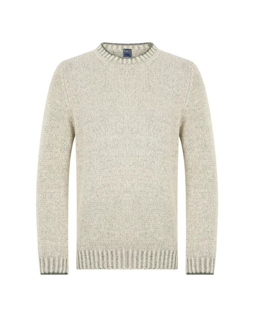 Fedeli Gray Round-Neck Knitwear for men