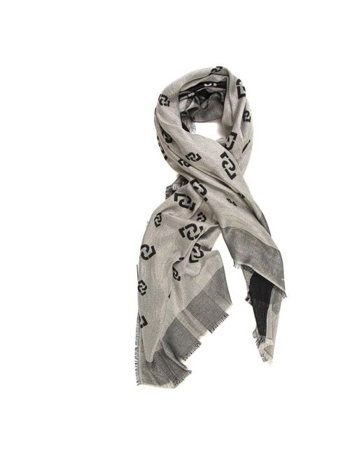 Liu Jo Contrasterende Lurex Sjaal Met Franje in het Gray