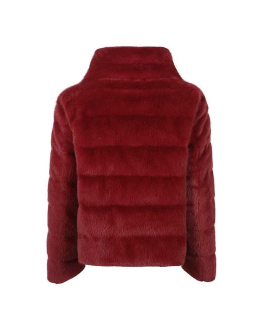 Herno Red Faux Fur & Shearling Jackets