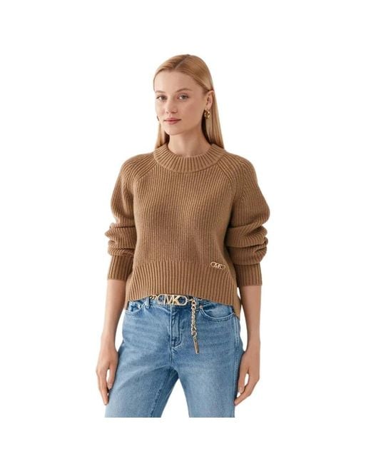 Round-Neck Knitwear di Michael Kors in Blue