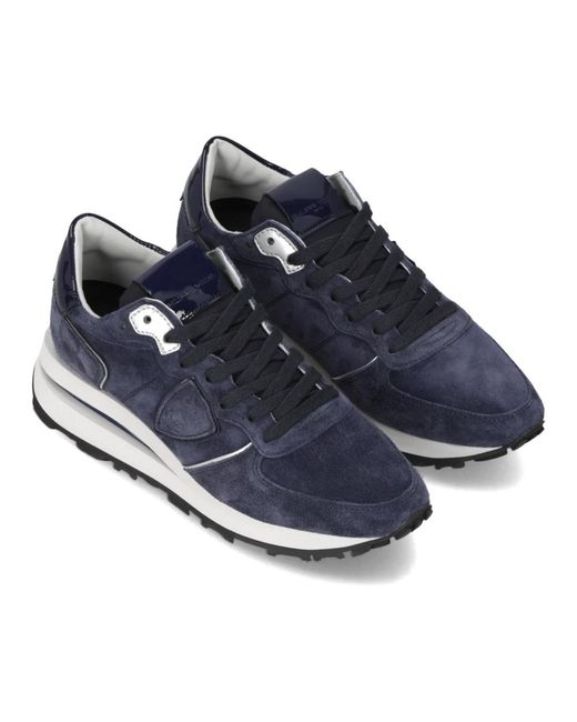 Philippe Model Schoenen ,Blauw ,Katoen Sneakers Trpx Haute Running in het Blue
