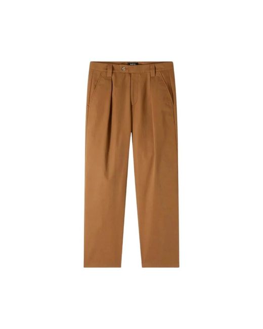 Straight Trousers A.P.C. de hombre de color Brown