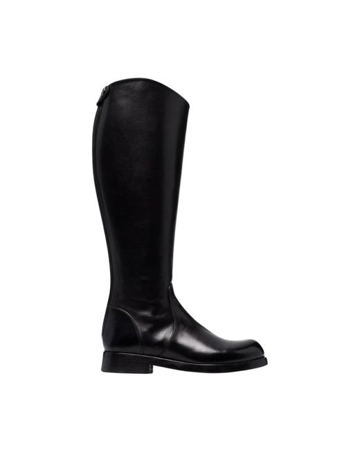 Alberto Fasciani Black Luxuriöse Leder-Kniehohe Stiefel