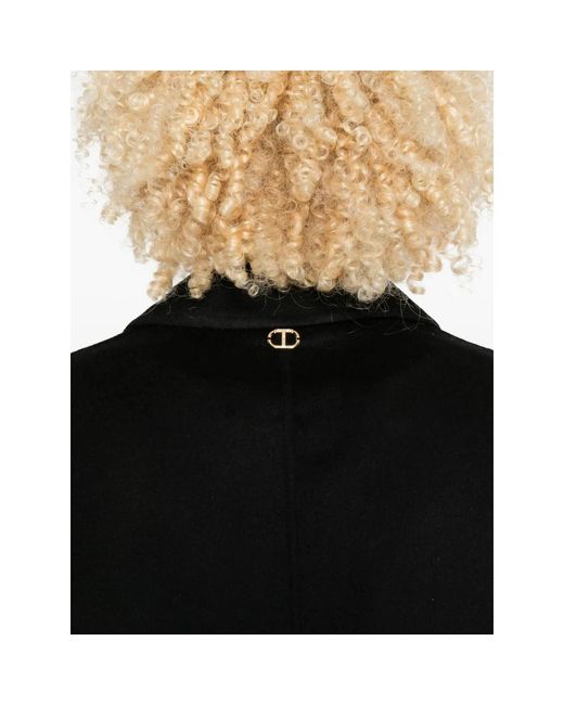 Twinset Black Single-Breasted Coats