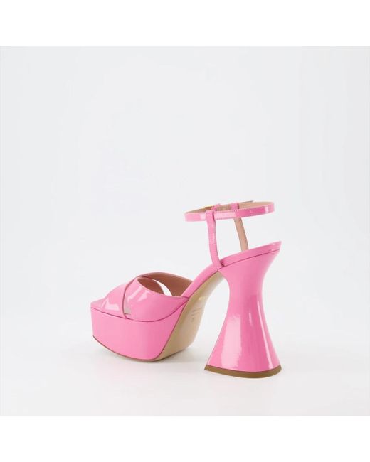 Moschino Pink Plateau-sandalen mit verstellbarem knöchelriemen
