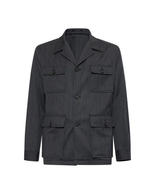 Tagliatore Gray Single-Breasted Coats for men