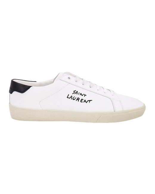 Saint Laurent Aw23 e Leder-Sneaker in White für Herren