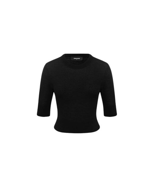 DSquared² Black Round-Neck Knitwear
