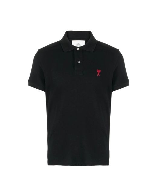 AMI Black Polo Shirts for men