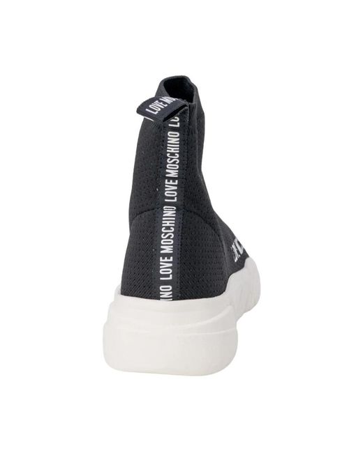 Love Moschino Black Schwarze sportliche sneaker mit gummisohle