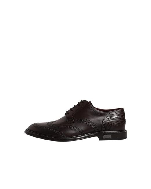 Dolce & Gabbana Bruin Leren Wingtip Brogue Schoenen in het Brown voor heren