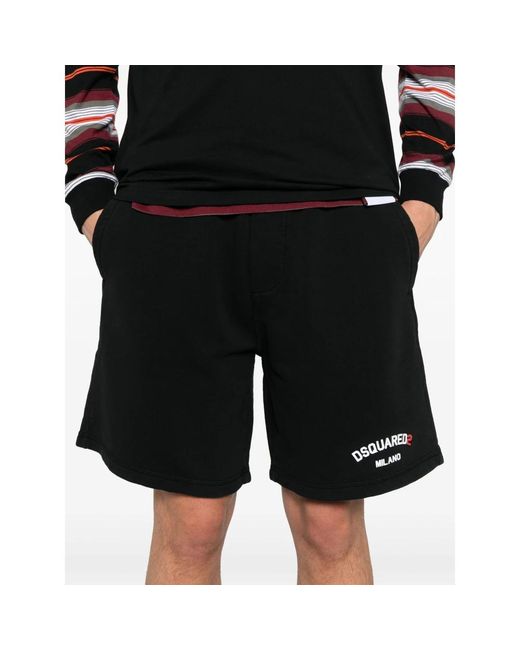 DSquared² Korte Broeken ,Zwart ,Casual Shorts in het Black voor heren