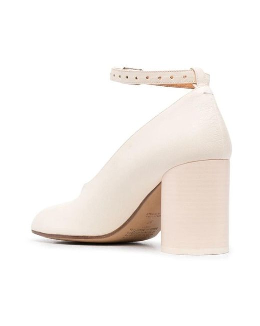 Maison Margiela White Cremefarbene tabi leder high heels