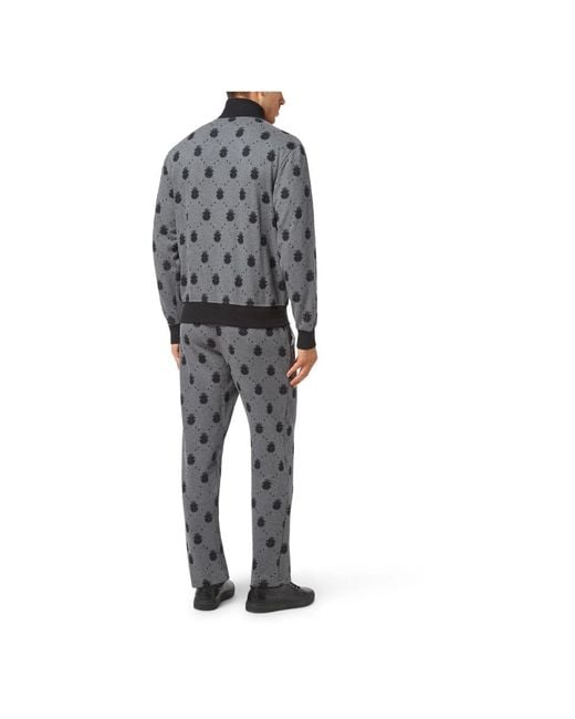 Billionaire Jogging Set: Zip-Up Jacket & Pants Monogram in het Gray voor heren