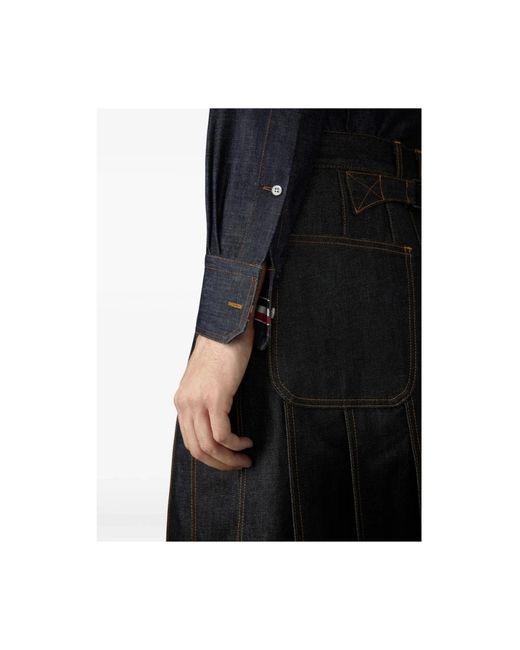 Thom Browne Blue Denim Shirts for men