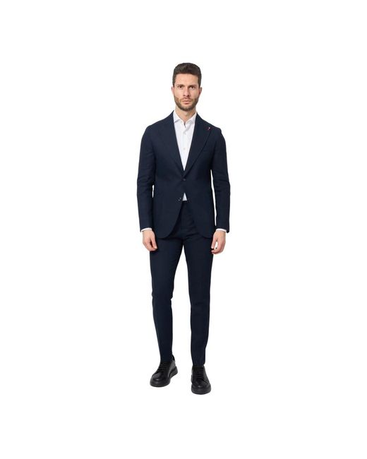 MULISH Kostuums ,Blauw ,Single Breasted Suit Met Spilla Sluiting in het Blue voor heren