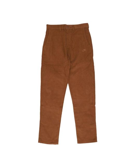 Straight Trousers di Nike in Brown da Uomo