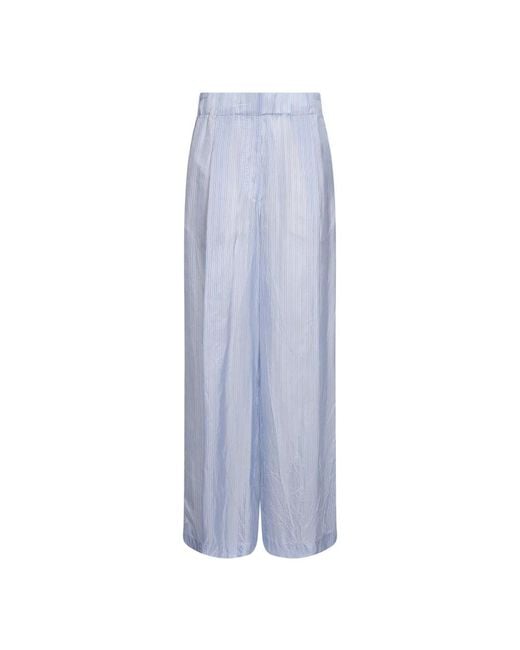 Dries Van Noten Blue Wide Trousers