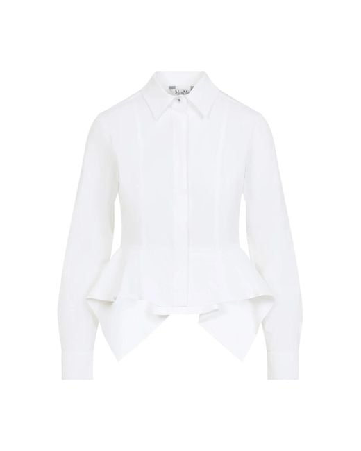 Max Mara White Weißes Baumwollmischungs Hemd Stilvolles Design
