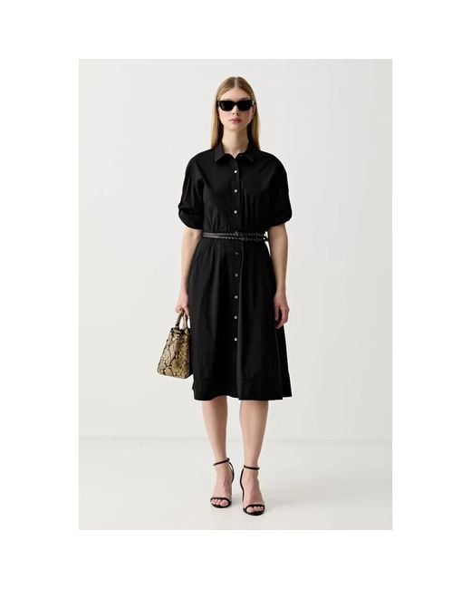DKNY Midi-Jurk Met Knoopsluiting in het Black