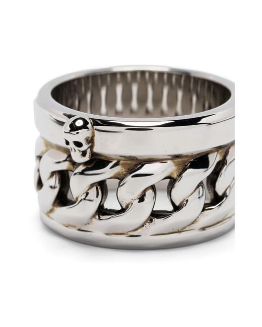 Alexander McQueen Metallic Rings for men